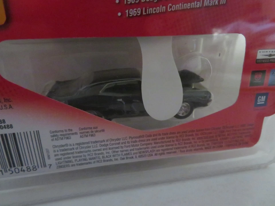 Johnny Lightning Auction Insanity R1 #1 1970 Plymouth AAR Cuda negro 2008 nuevo en paquete Foto 4 de 4