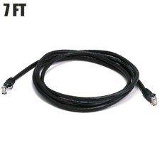 7FT Cat6 RJ45 Ethernet LAN Network UTP Patch Cable Copper Wire Gold 550MHz Black