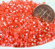 TOHO Seed Beads, Size 8/0, Pink w/Silver Lining, Gloss Finish, 10 Grams, 339