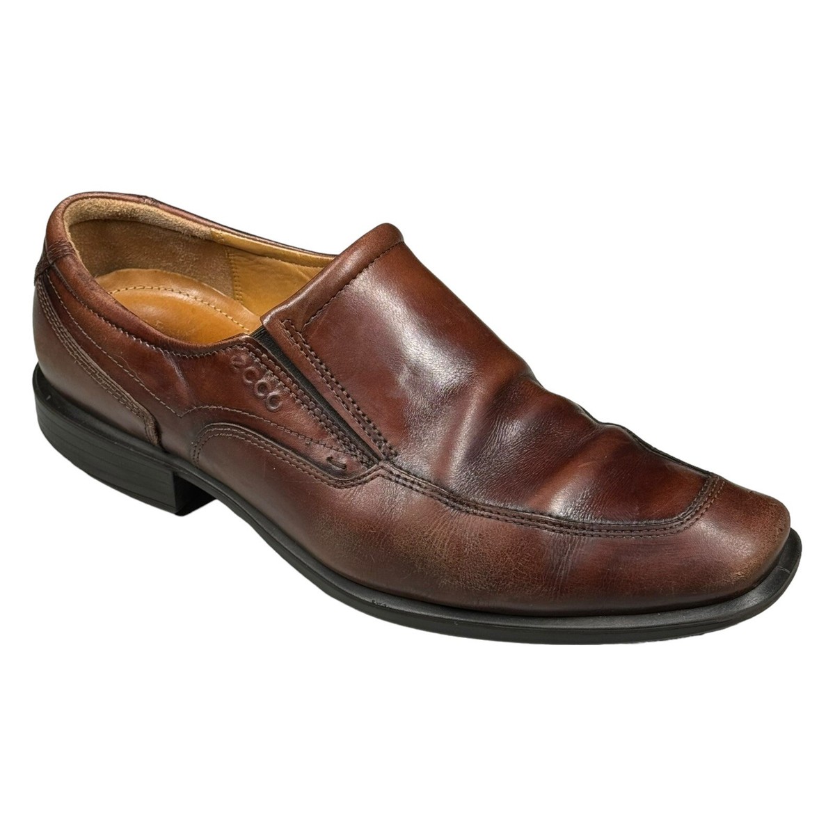 Lot Of 2 Ecco Helsinki Slip On & Lace Up Brown Leather  display picture 2