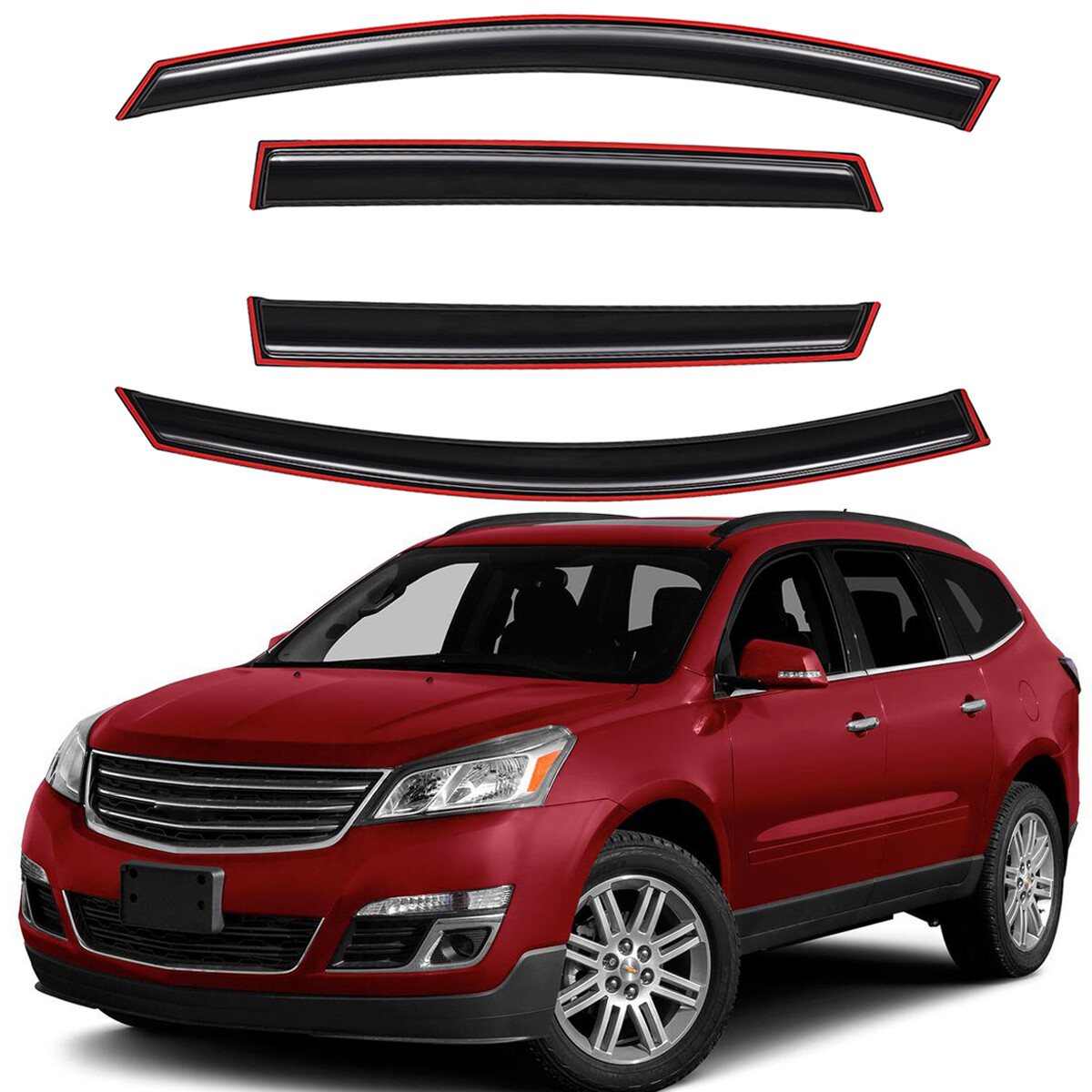 Auto Vent Shade 94161 Side Window Deflectors, 4-Piece Set For 2009-2017 Chevrolet Traverse, Dark Smoke - View #2