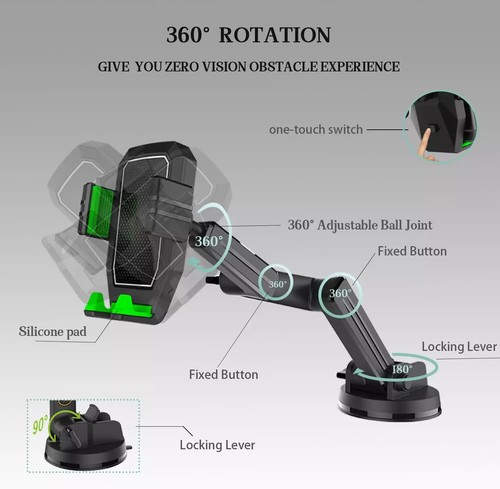Truck Phone Holder Mount Heavy Duty for Dashboard Windshield 16.9" Long Arm Semi - Picture 6 of 7