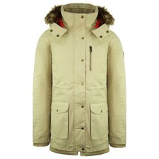 Vans Off The Wall Long Sleeve Zip Up Hooded Beige Womens Parka Jacket Vx1te62