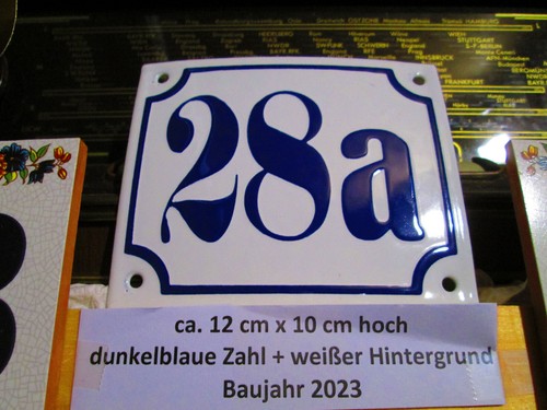 Hausnummer 31a dunkel-blau Zahl weißem Hintergrund 12cmx10cm Die Echte Emaille - Picture 4 of 24