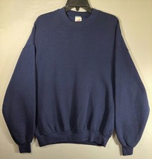 Vintage Jerzees Blank Crewneck Sweatshirt Navy Blue Mens Size XL Made In USA