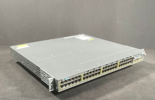 Cisco WS-C3750X-48T-S 48 Port Gigabit Switch w/C3KX-NM-10G Module - Picture 2 of 5