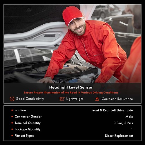 2Pcs Headlight Level Sensor for Cadillac CTS 2014-2019 ATS Front & Rear Left RWD - Picture 3 of 8