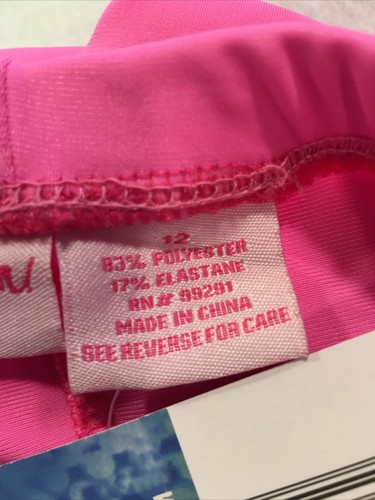 Kanu Surf New Girl's Size 12 Bottom UPF 50+ Boy Short Neon Pink Rashguard - Picture 4 of 10