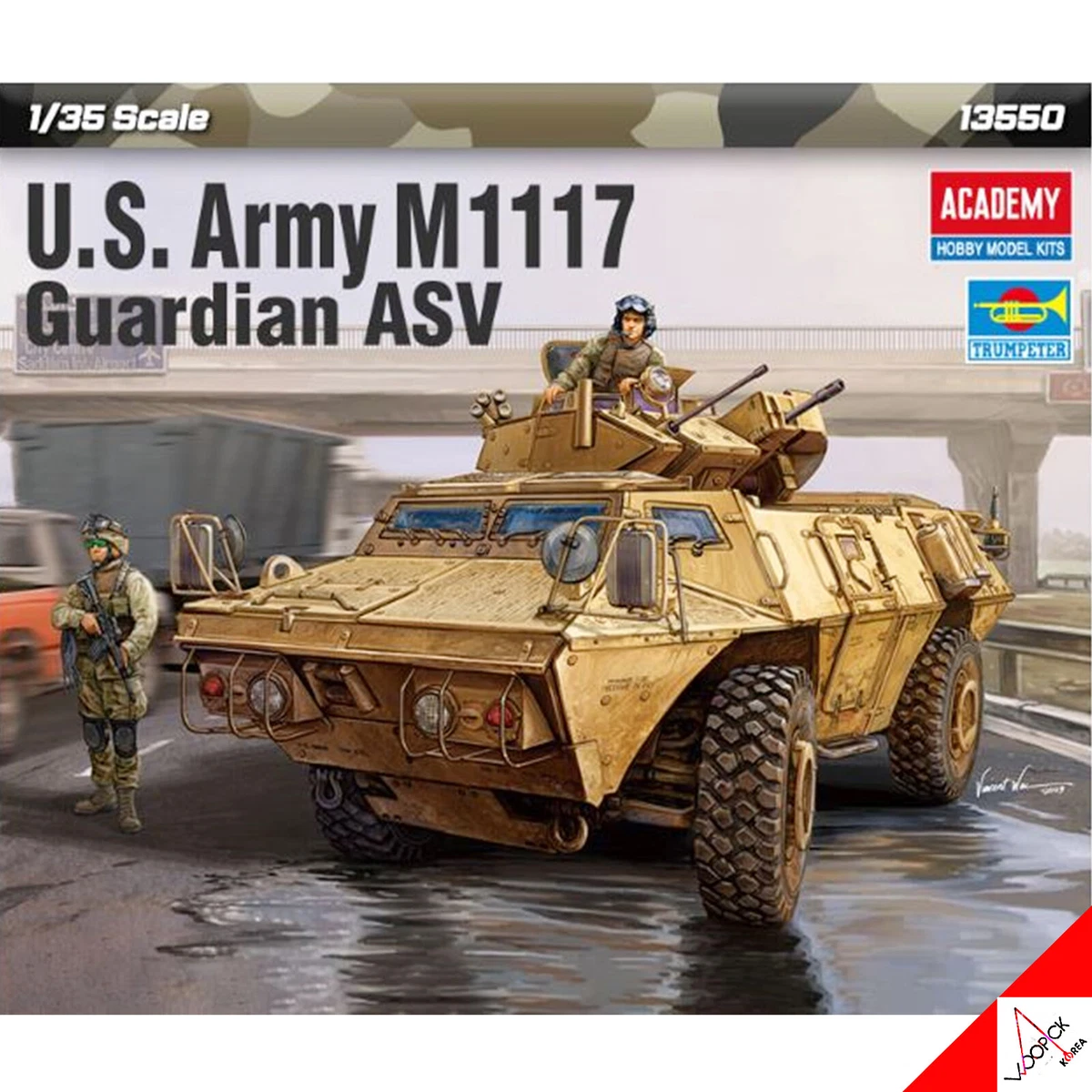 Academy 1/35 US Army M1117 GUARDIAN ASV armored vehicle Plastic 