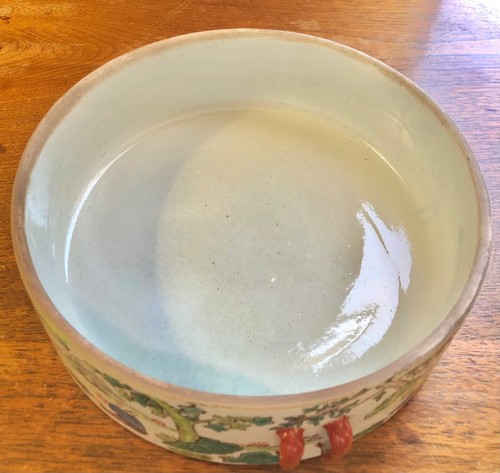Antique Chinese Famille Rose Porcelain Big Bowl Planter Pot Children Playing 8" - Picture 6 of 12