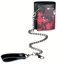 Nightmare On Elm Street Freddy Kreuger Inspired Trifold Metal Chain Wallet