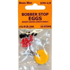 Beau Mac STPE-4/8 Bobber Stop Eggs Rubber w/Beads 4-8 Line, Multi, One Size