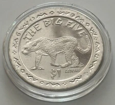 2001 Sierra Leone $1 "The Big Five" Leopard coin CuNi Brilliant Uncirculated