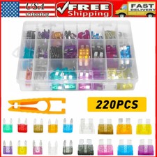 220 Pcs Car Blade Fuse Assortment Assorted Kit Blade Set Auto Truck Automotive