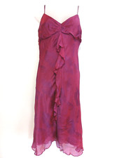 ABS Babydoll Dress 12 Sheer Purple Floral Ruf...