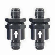 AN6 6AN Fuel Non Return One Way Check Valve Petrol Diesel Anoized Aluminum 2Pcs
