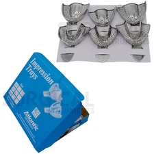 Dental Metal Impression Trays Solid & Perfo Stainless Steel Upper + Lower Choose