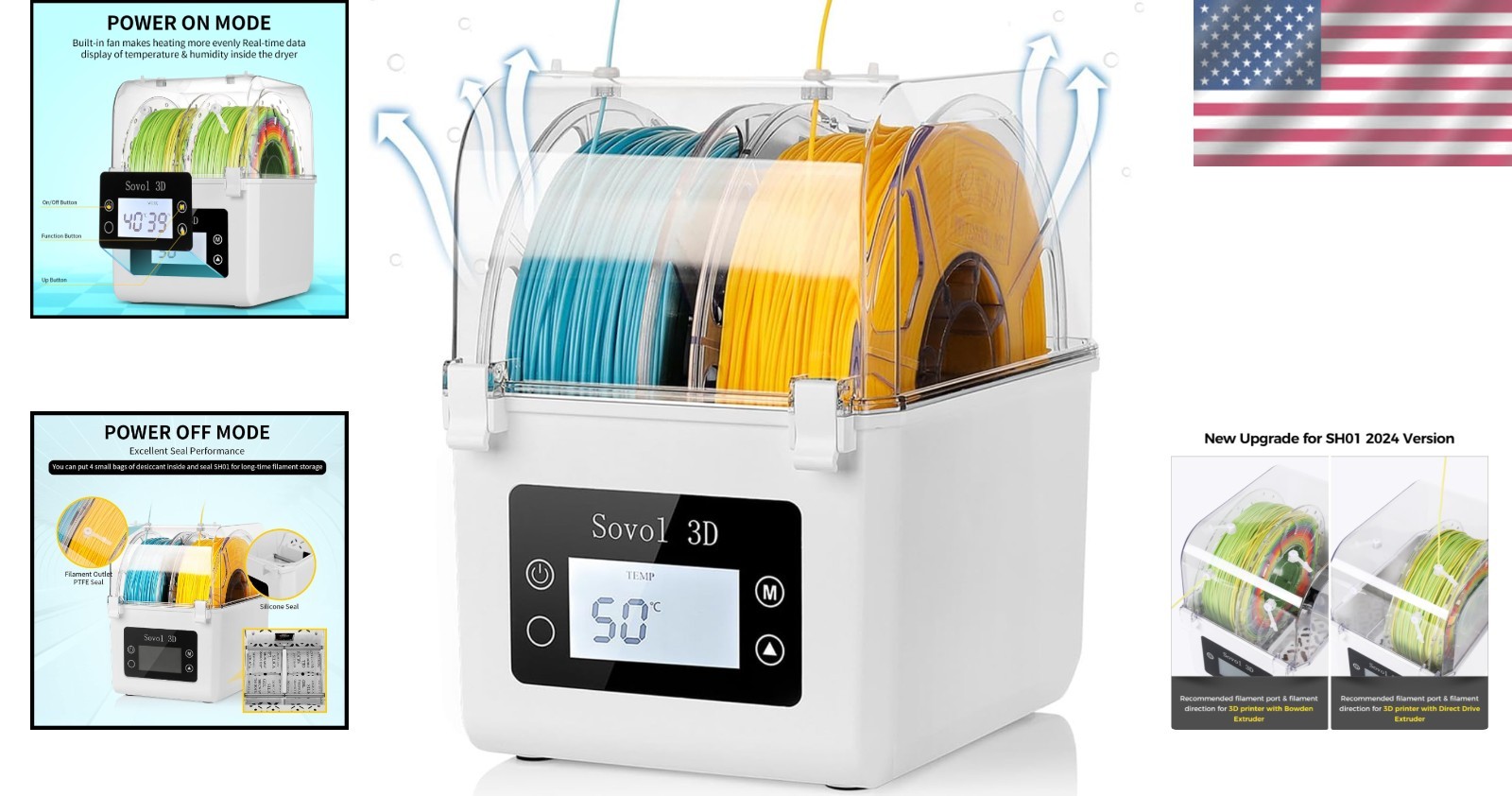 Fortschrittlicher 3D Drucker Filamenttrockner - Beseitigt Feuchtigkeit für einwandfreien Druck - Bild 2