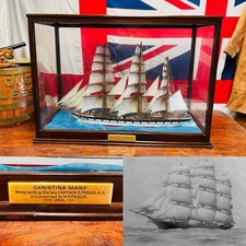 Cased Sailors Waterline Model of the Tea Clipper Christina Mary by Capt P. Froud
