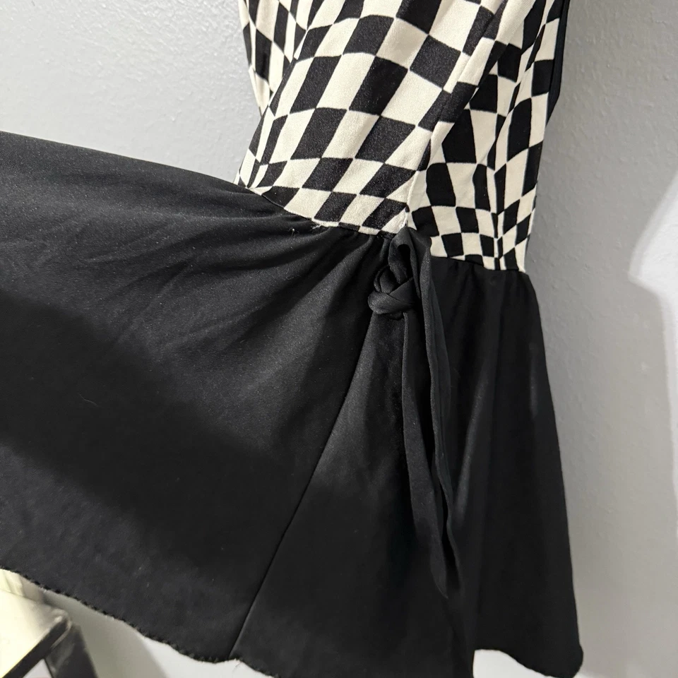 Traje de baño vintage talla 14 vestido de baño a cuadros psicodélicos traje de baño hecho en unión años 90 Foto 4 de 4