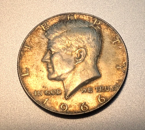 1966 Kennedy Half Dollar 40% Silver, Circulated Coin