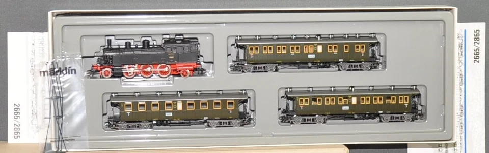 Märklin 2865 Reichsbahn - Personenzug Tenderlok BR 75 + 3 Wagen fabrikneu OVP H0 - Bild 1 von 1
