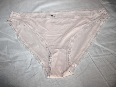 Brandneu Spitze getrimmt Bikini Stil Höschen, hellrosa, Medium UK 10-12