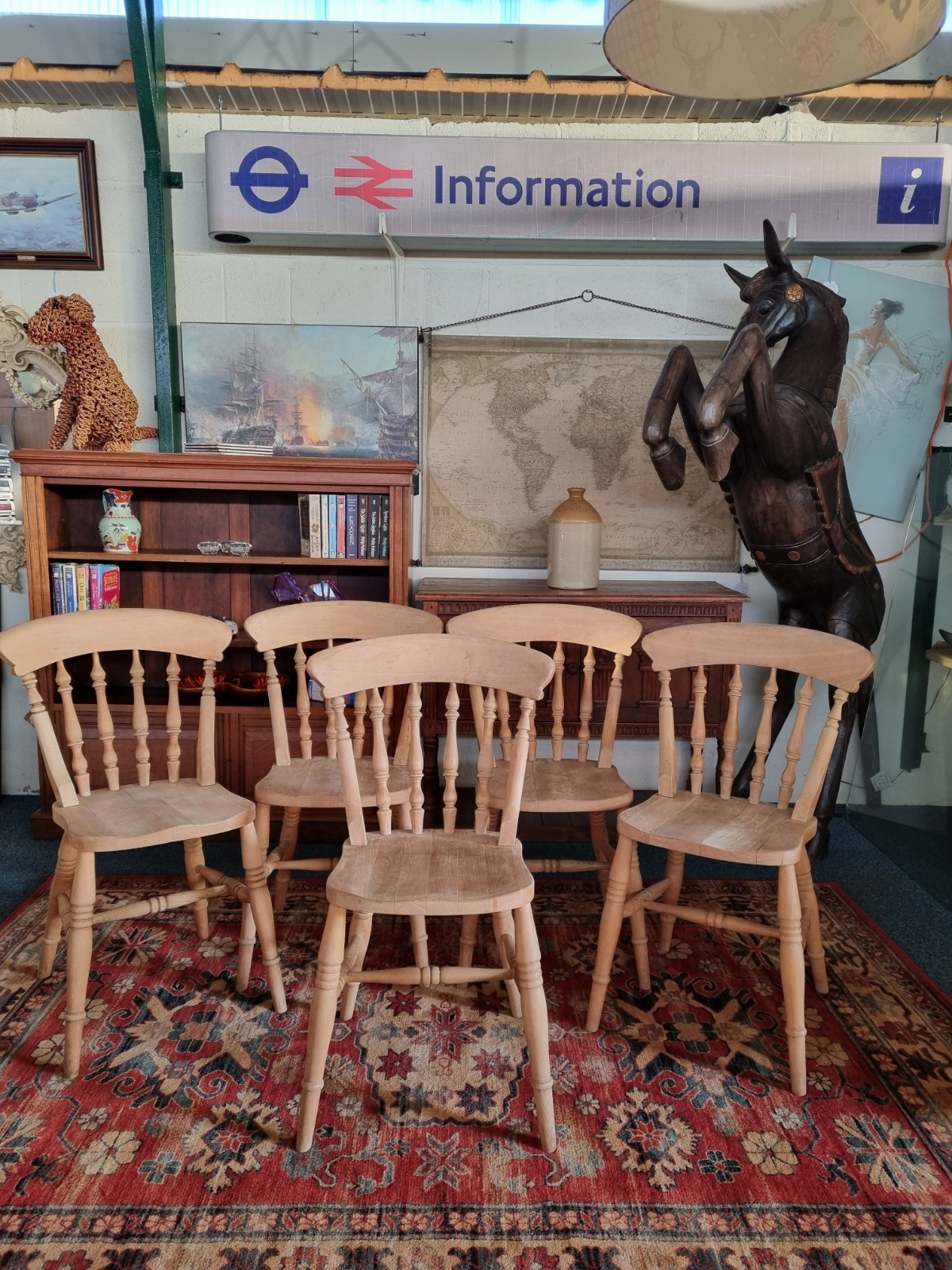 Farmhouse Country Pine Kitchen Dining Chairs