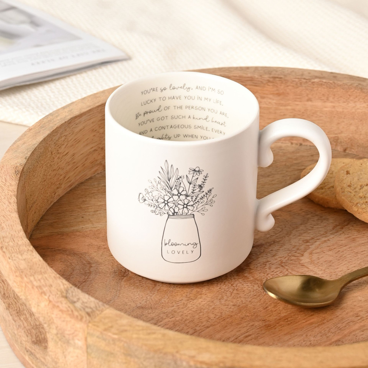 Julian Charles White Moments Mug With Inside Words Blooming Lovely - One Size - Image 2