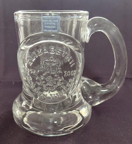 Vintage Queen Elizabeth Golden Jubilee 1952-2002 Pint Mug Darthington Crystal - Picture 1 of 6