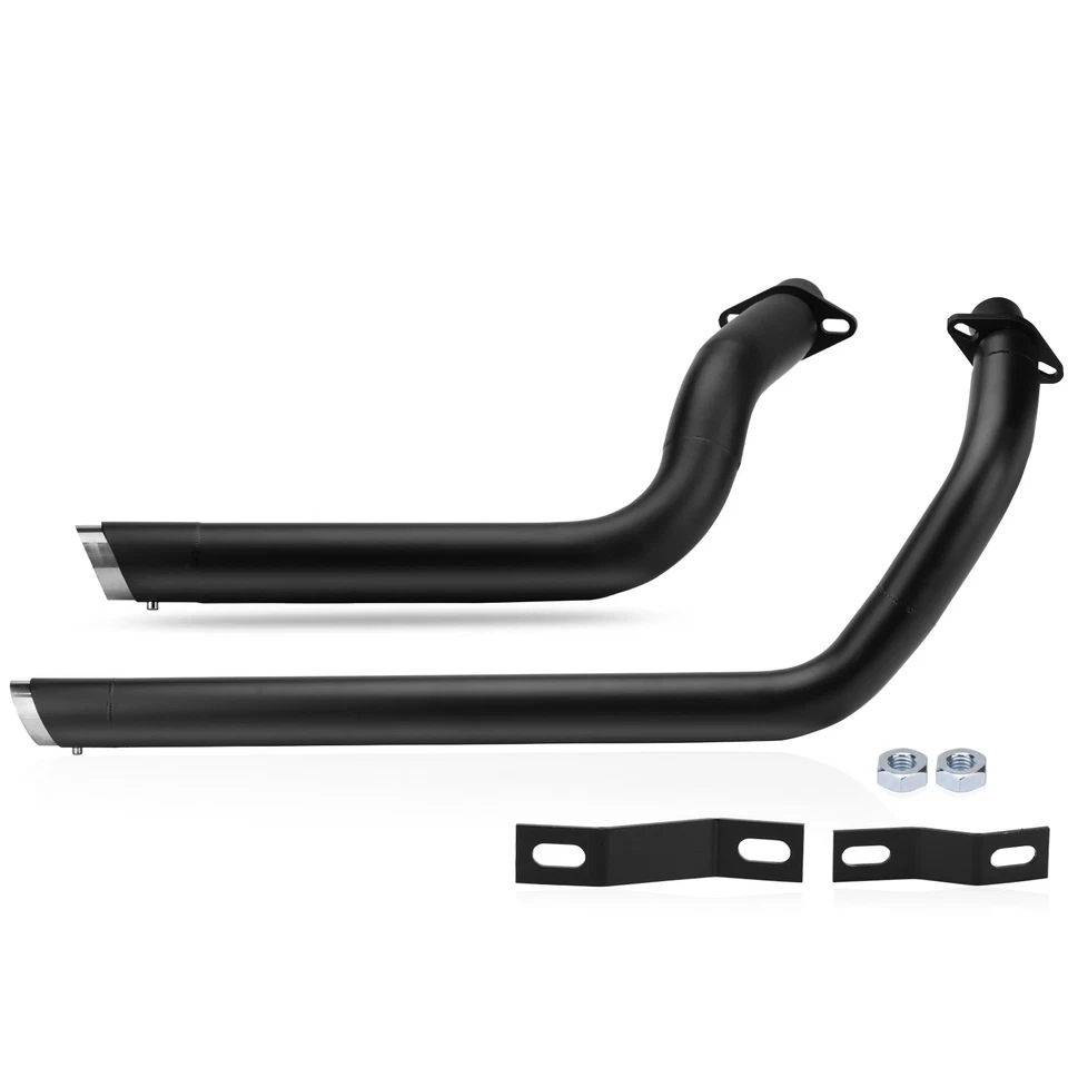 Shortshots Staggered Exhaust System Pipes Baffles Black For Honda Shadow VT750 Foto 2 de 4