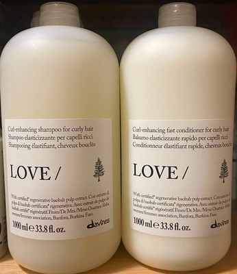 DAVINES LOVE curl enhancing SHAMPOO AND CONDITIONER  for curly hair 1000ML