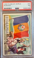 RUMANIA 1956 Topps Flags of the World #31 PSA 7 NM