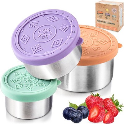 EdelstahlLebensmittelbehälter  3er Pack, Bright  MetallLunchbox Snackbehälte...