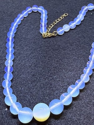 Opalite Beaded Graduation Necklace , 18-20 In.  ION Plated Stain. Steel, 200 Ctw