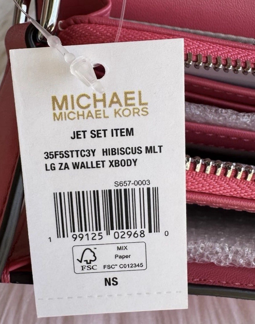 Michael Kors Jet Set Item LG Zip Around Wallet Crossbody Bag MK