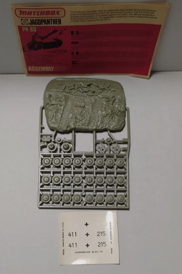 MATCHBOX USATO 1:76 KIT CARRO ARMATO JAGDPANTHER CON DIORAMA PK-80 - Immagine 4 di 4