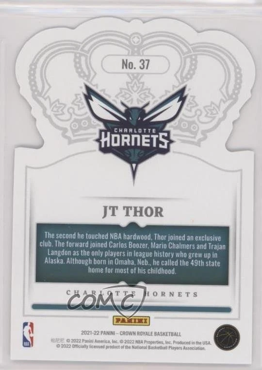 2021-22 Panini Crown Royale Purple Crystal /25 JT Thor #37 Rookie RC - Image 2 of 2