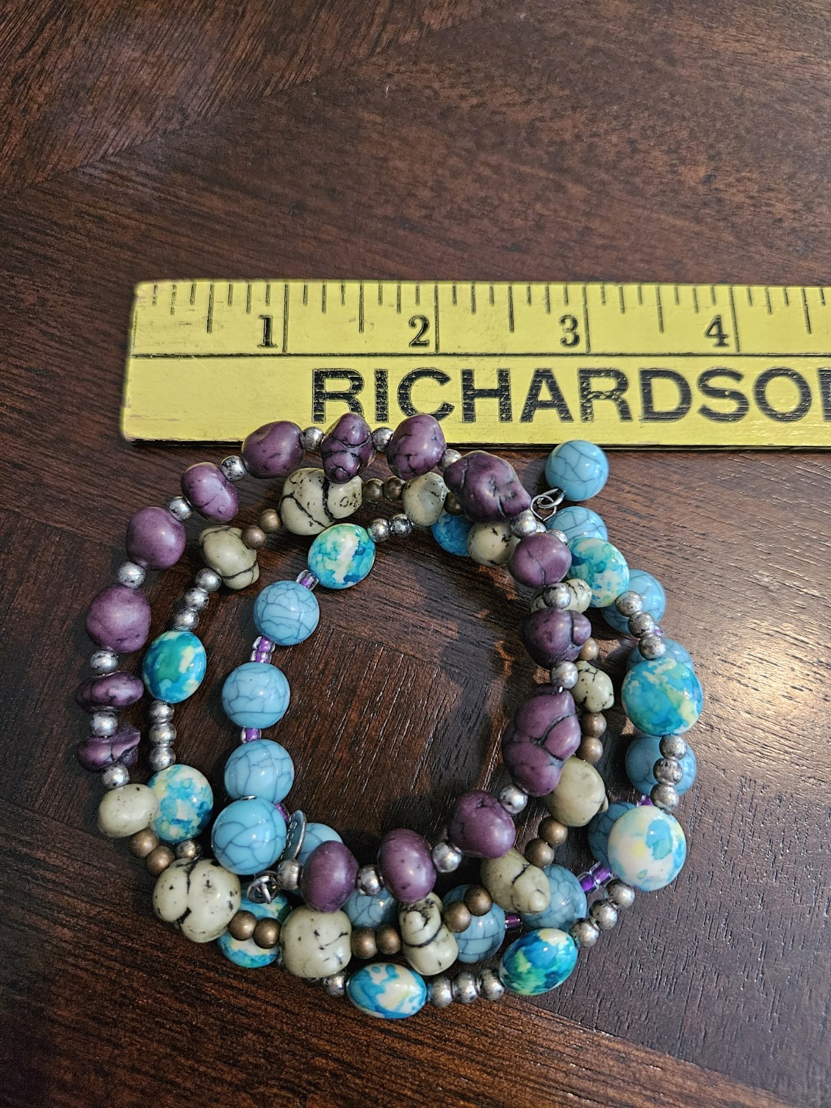 Chicos Multi Stone Wrap Bracelet Multi Colored Pu… - image 4