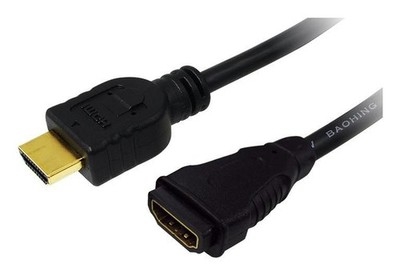 LogiLink CH0056 HDMI cable A/M to A/F 4K/30 Hz, black, 2 m ~E~