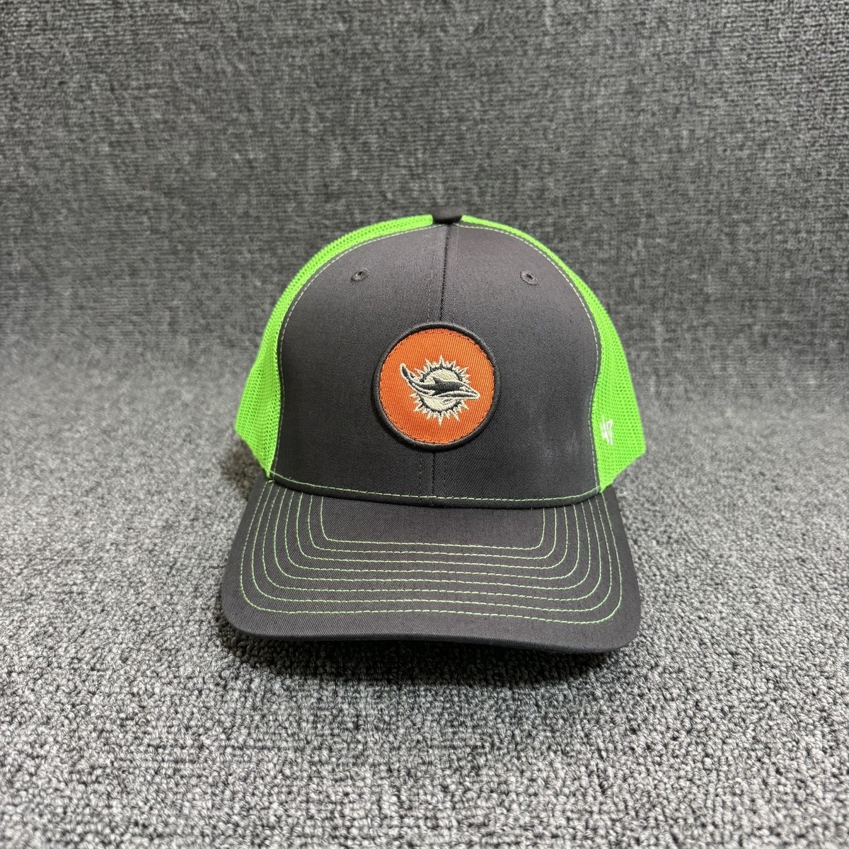 '47 Brand Miami Dolphins Trucker Snapback Gray Green Hat NFL Retro Cap