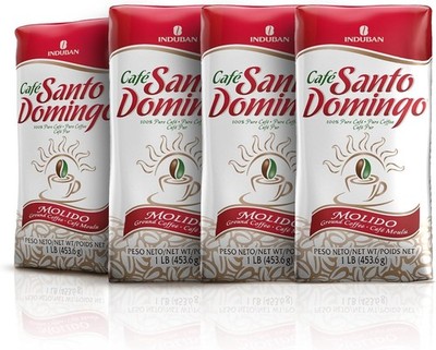 Café Santo Domingo Ground Coffee, Medium Roast, 16 oz, Pack of 4 - From the