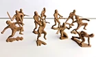 Vintage 1963 Marx Japanese Soldiers Tan 54MM Plastic Original Lot of 11