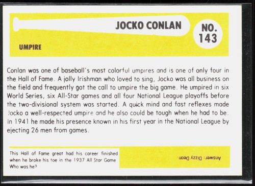 1980-87 SSPC HOF #143 Jocko Conlan - Picture 2 of 2