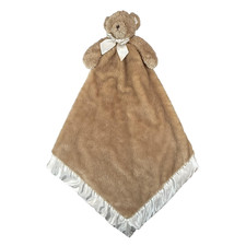 Bearington Baby Collection Brown Teddy Bear Security Blanket Lovey Satin Trim