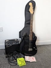 Squier Showmaster by Fender Electric Guitar with Practice Amplifier Black