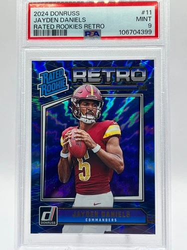 2024 Donruss Jayden Daniels Rated Rookies Retro PSA 9 RC Commanders
