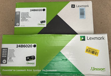 2x Lexmark 24B6020 Black Toner Cartridges - Open Box - VAT Inclusive