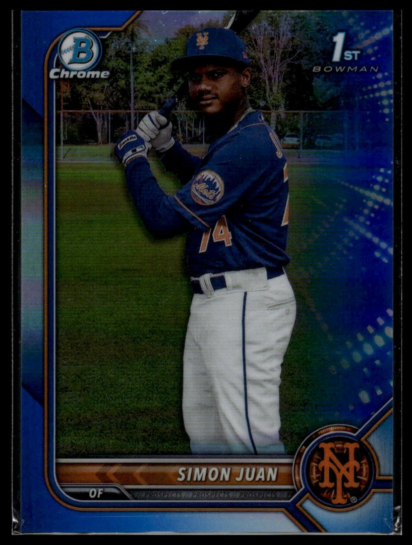 2022 Bowman Chrome #BCP-170 Simon Juan Prospects Blue Refractor #/150