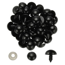 18mm Safety Eyes, 150 Set Plastic Craft Eyes with Washers, Black